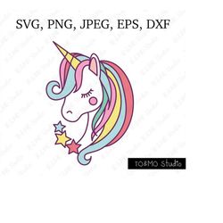 Unicorn SVG, Unicorn Clipart, Unicorn Head SVG, SVG Files, Cricut, Silhouette Cut Files