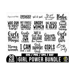 Girl Power SVG Bundle, Woman affirmation Svg, Motivational Svg, She is strong Svg, Mothers day svg, Women Quotes, Femini