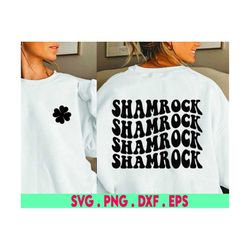 Shamrock svg, outline and solid, SVG, SVG Cut File, St Patrick's Day SVG, handlettered svg, dxf, for cricut, for silhoue