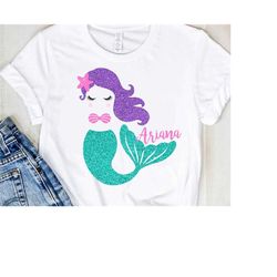 Mermaid SVG, Mermaid Monogram Svg, Cute Mermaid Svg, Mermaid Birthday Girl SVG, Sea Beach SVG, Cricut, Silhouette Cut Fi