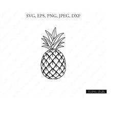 Pineapple SVG, Pineapple Clipart, Pineapple print SVG, SVG Files, Cricut, Silhouette Cut Files
