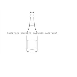 wine bottle outline svg, wine bottle svg, wine bottle clipart, wine bottle files for cricut, cut files for silhouette, p