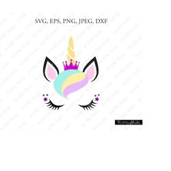 Unicorn SVG, Unicorn head Svg, Unicorn Clip Art, Unicorn Face SVG, Cute Unicorn SVG, Cricut, Silhouette Cut File Chevron