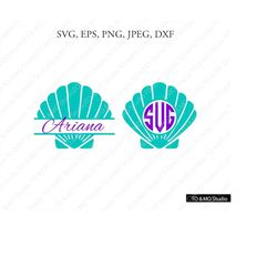 Shell SVG, Mermaid Shell Svg, Mermaid Clip Art, Mermaid SVG, Mermaid Shell Clipart, Cricut, Silhouette Cut File