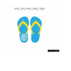 Flip Flops Monogram Svg, Flip Flops , Summer Svg, Flip Flops Cut files, Beach SVG, SVG Files, Cricut, Silhouette Cut Fil