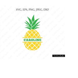 Pineapple Split Monogram SVG, Pineapple SVG, Pineapple Clipart, SVG Files, Cricut, Silhouette Cut Files