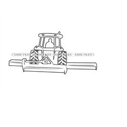 flail mower tractor outline 3 svg, tractor svg, lawn mower svg, landscaping, clipart, files for cricut, cut files for si