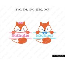 Fox SVG, Fox Split SVG, Easter SVG, Cute Fox Svg, Animals Clip Art, Cricut, Silhouette Cut File Chevrons
