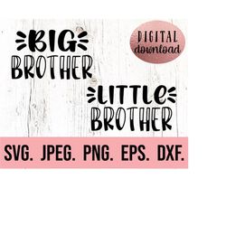 Big Brother Little Brother SVG - Big Bro Lil Bro PNG - New Baby svg - Sibling Set svg - Cricut File - Instant Download -