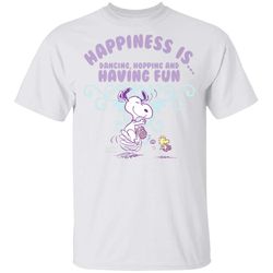 Peanuts Snoopy Happiness is Dancing Hopping and Having Fun T-Shirt
