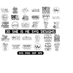 She is me SVG Bundle, Postive quotes Svg, Woman affirmation Svg, Motivational Svg, She is strong Svg, I am She She is Me