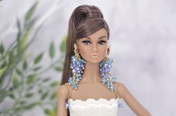 Fashion doll jewelry earring for Poppy Parker Barbie Nu face