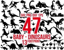 Dinosaur SVG Bundle, Dinosaur Silhouette, Dinosaur Cut Files, Cute Dinosaur svg, Dinosaur Design svg, Jurassic svg