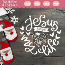 jesus saved my life christmas ornament svg, digital download only, baby jesus svg, christian ornament, cricut/silhouette
