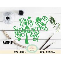 Happy St. Patricks day SVG, Cameo cricut cut files, Cake topper svg, stickers, Irish St Patrick's day, Shamrock svg, Pap