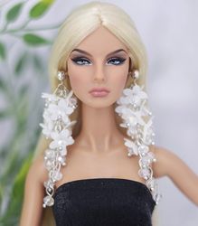 Fashion doll jewelry earrings for Nu face Fashion royalty