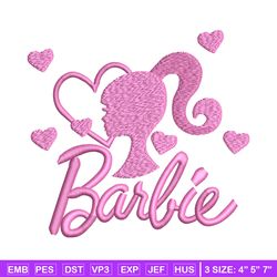 Barbie pink embroidery design, Barbie embroidery, Embroidery file, Embroidery shirt, Emb design, Digital download
