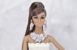 Set jewelry earnings and necklace for Barbie Poppy Parker