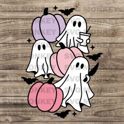 Cute Ghost SVG, Halloween Ghost SVG, png, Halloween Pumpkin SVG, Retro Halloween svg, Coffee Ghost  SVG EPS DXF PNG