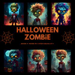 Halloween, Halloween Zombies, High Quality PNG's, Commercial Use, Digital Download, Solid Background, Digital Crafting,