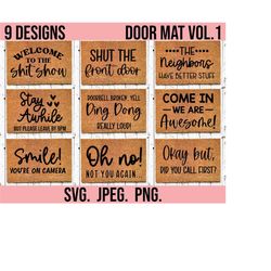 Doormat SVG Bundle - Greetings Doormat svg png - Cricut File - Instant Download - Funny Front Door Mat Design - DIY Door