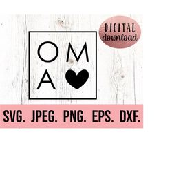 Oma Square SVG - Oma Square Shirt - Oma SVG - Oma Shirt Design - Digital Download - Cricut File - Grandma PNG - Mothers