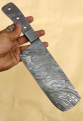 Damascus Steel Blank Blade Knife For Knife Making Supplies, Custom Handmade Blank Blades, Cleaver  Blank Blade