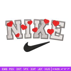 Heart nike embroidery design, Heart embroidery, Nike design, Embroidery shirt, Embroidery file,Digital download