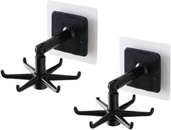 "Kitchen Utensil Holder 360 Degrees Rotating Folding Hook Self Adhesive Waterproof Kitchen Hooks for Hanging(UScustomers