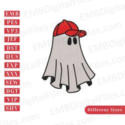 boo jee wearing red hat halloween embroidery file