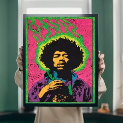 Vintage 1960's Jimi Hendrix Music Poster, No Framed, Gift