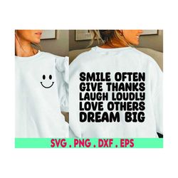 Smile Often Give Thanks Laugh Loudly Love Others Dream Big SVG cut file, Bible svg, faith decor svg, handlettered svg