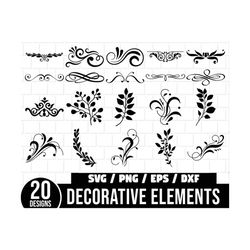 Decorative Ornaments SVG Bundle, Decorative Ornaments Clipart, Vine SVG, Swirls Svg, Decorative Vine Ornaments Vine SVG