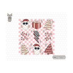 Christmas Pink Png, Merry And Bright, Trendy Christmas Png, Santa Claus Png, Holiday Winter Png, Christmas Shirt, Groovy