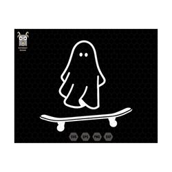Halloween Skateboard Svg, Ghost Skateboarding Svg, Trendy Halloween Svg, Halloween Shirt Svg, Ghost Cute, Creep It Real