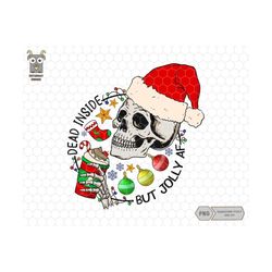 Dead Inside But It's Christmas Png, Retro Christmas Png, Santa Claus Png, Skull Drink Coffee, Christmas Shirt, Merry Chr