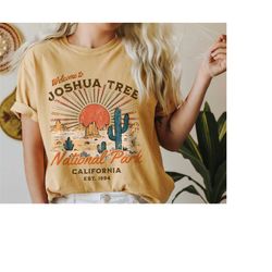 Joshua Tree National Park Shirt, Retro Comfort Colors TShirt, Trendy Boho California Vintage Graphic Tee, Travel Adventu