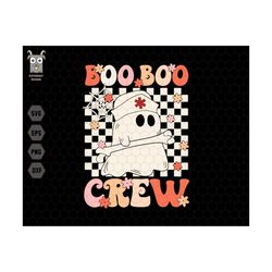 Boo boo Crew Svg, Nurse Ghost Svg, Trendy Halloween Svg, Cute Ghost Svg, Retro Halloween Quote Svg, Boo Ghost Svg, Hallo