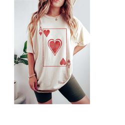 Comfort Colors Valentines Day Shirt, Ace of Hearts Valentines Shirt, Funny Valentines Day T-Shirt, Boho Valentines Alice