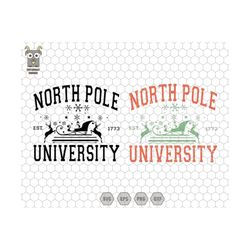 North Pole University SVG, North Pole Svg, Christmas Design File, Christmas Party Shirt, Trendy Christmas, Vintage Chris