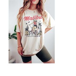 Vintage Malibu California Shirt, Summer Palm Tree Tee , Beach T-Shirt, Retro Comfort Colors TShirt, Boho Aesthetic Tropi