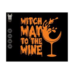 Witch Way To The Wine Svg, Fall Halloween, Spooky Drink Wine Svg, Cute Witch Svg, Retro Halloween, Svg Files For Cricut,
