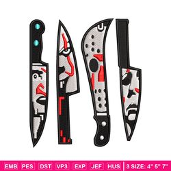 Knifes horror embroidery design, Horror embroidery, Embroidery file,Embroidery shirt, Emb design, Digital download