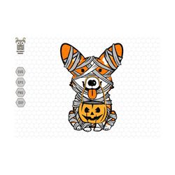 Welsh Corgi Mummy Svg, Trendy Halloween Svg, Spooky Pumpkin Svg, Corgi Mummy Svg, Ghost Dog Halloween Svg, Trick Or Trea