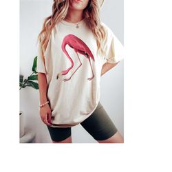 Flamingo Shirt, Boho Comfort Colors TShirt, Retro Pink Bird Lover T-Shirt, Trendy Vintage Graphic Yoga Tee, Tropical Fam