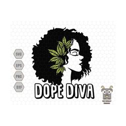 Dope Diva Svg, Afro Woman Svg, Marijuana Svg, Weed Svg, Cananbis Svg, Lady Smoking, Smoking Cannabis Svg, Black Girl Smo
