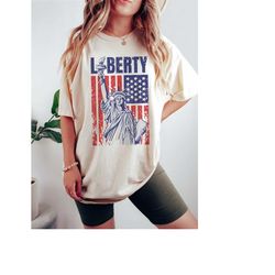 America Shirt, Statue of Liberty Tee, Independence Day, 4th of July Retro Comfort Colors July Fourth Tee, America USA Te