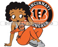 Cincinnati Bengals Betty Boop Svg, NFL Svg, Girl Sport Svg, Football Svg Download Digital File 17