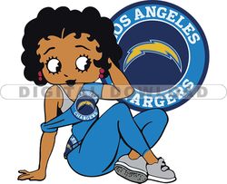 Los Angeles Chargers Betty Boop Svg, NFL Svg, Girl Sport Svg, Football Svg Download Digital File 30