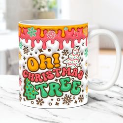 3D Christmas Mug  Inflated Christmas Mug, Puffy Christmas Mug Press Design